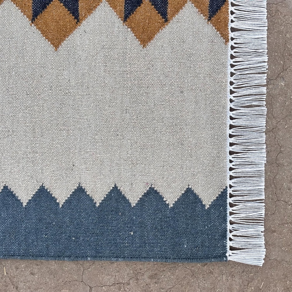 Handmade Wool Multicolor Vintage Dhurrie For Home